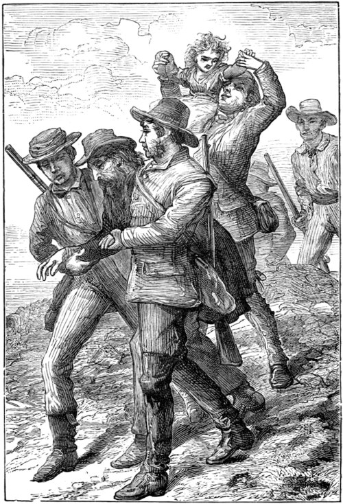 "ONE OF THEM SEIZED THE LITTLE GIRL, AND HOISTED HER UPON HIS SHOULDER."